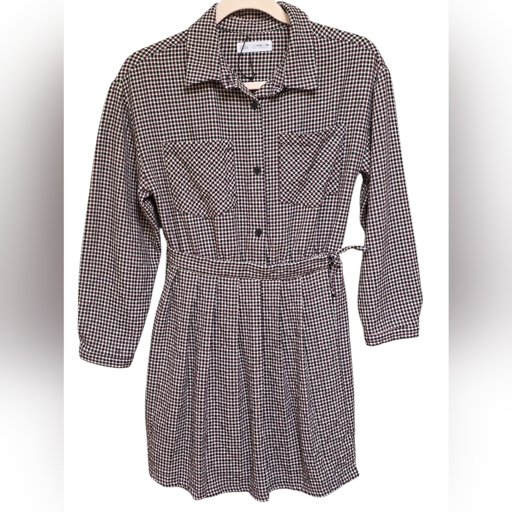 Zara Houndstooth Check Dress